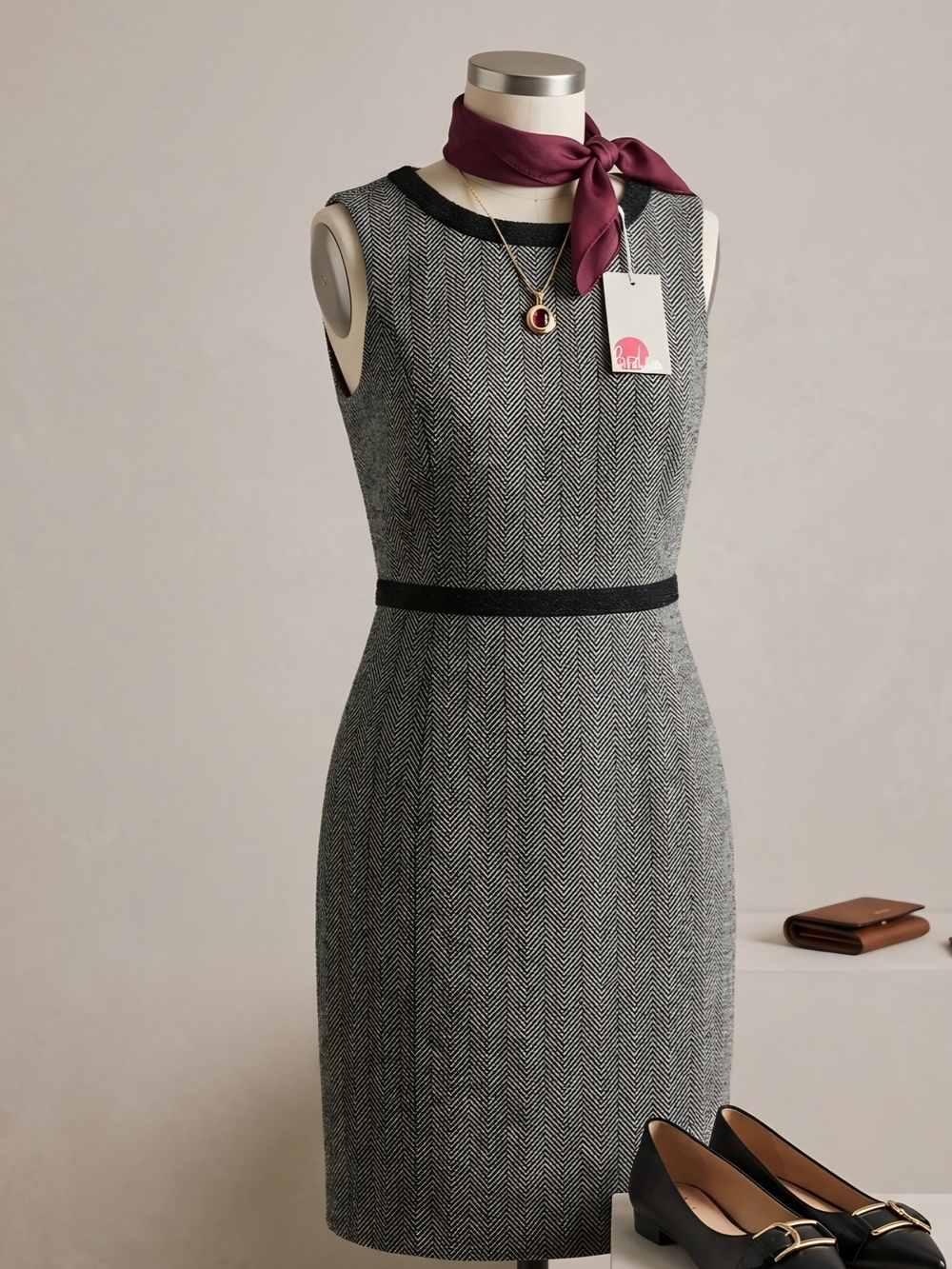 ## BNWT Boden Heritage British Tweed Herringbone Sheath Dress - Size 4R